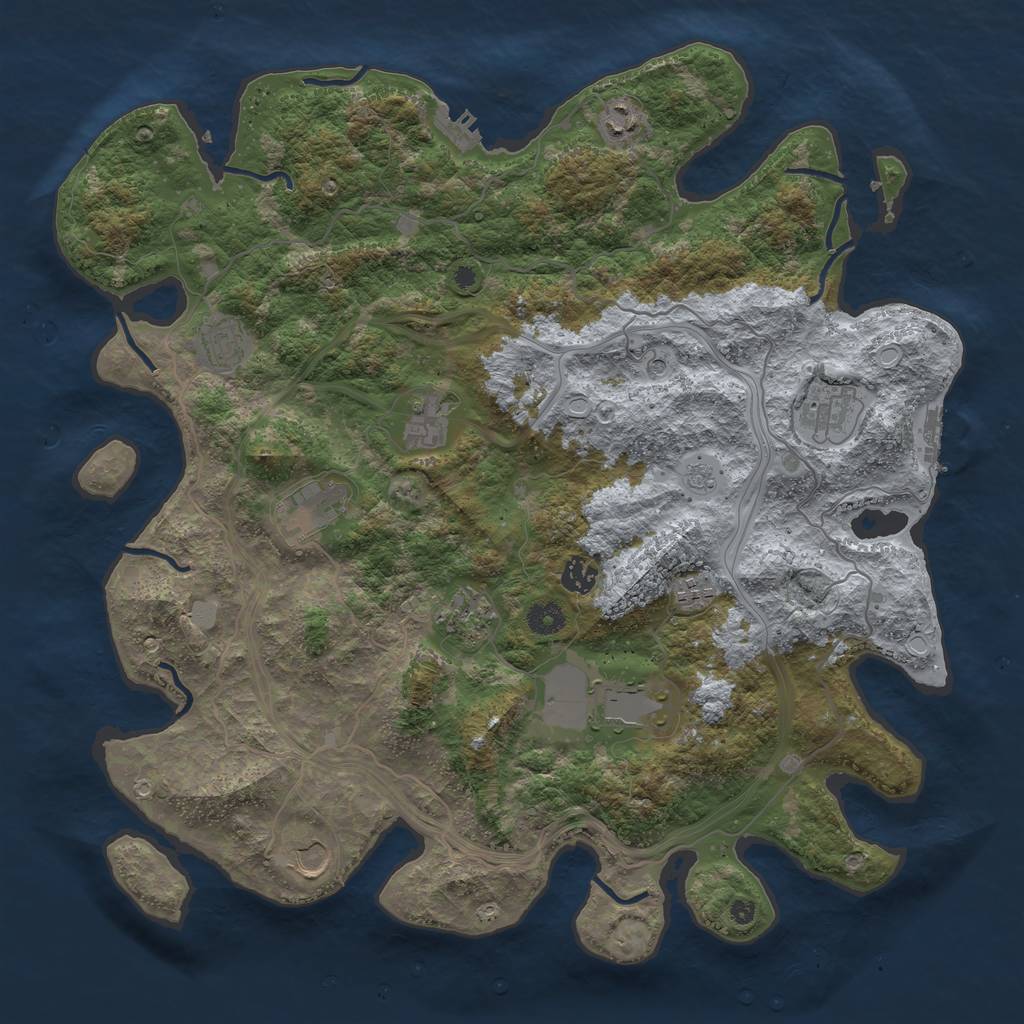 Rust Map: Procedural Map, Size: 4250, Seed: 426139898, 17 Monuments