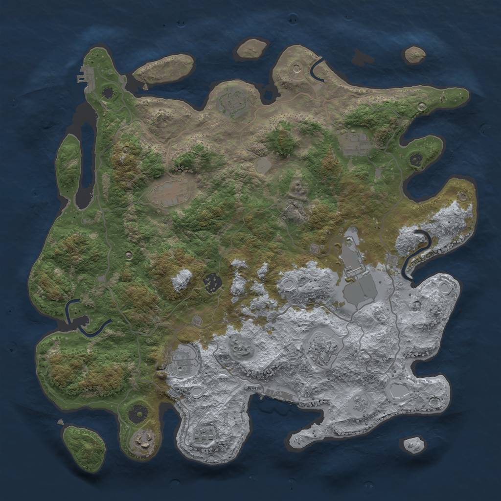 Rust Map: Procedural Map, Size: 4000, Seed: 1627504472, 18 Monuments