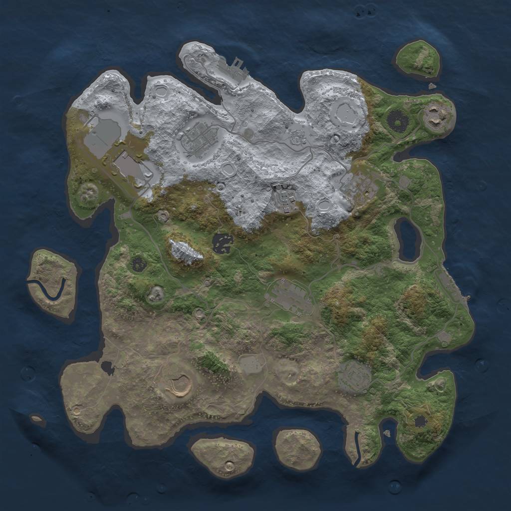Rust Map: Procedural Map, Size: 3500, Seed: 15827542, 15 Monuments