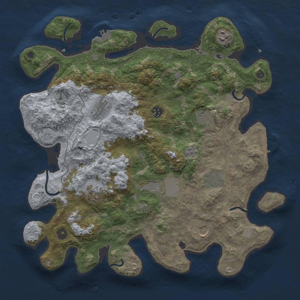 Rust Map: Procedural Map, Size: 4000, Seed: 9191999, 18 Monuments