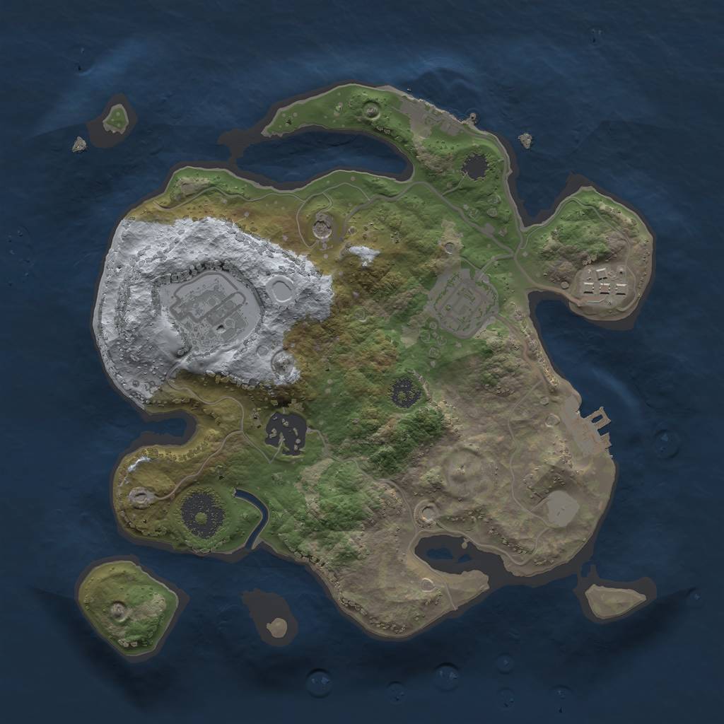 Rust Map: Procedural Map, Size: 2500, Seed: 3001, 12 Monuments