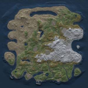 Thumbnail Rust Map: Procedural Map, Size: 4000, Seed: 72631200, 14 Monuments