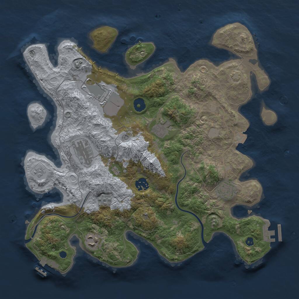 Rust Map: Procedural Map, Size: 3500, Seed: 1132023, 13 Monuments
