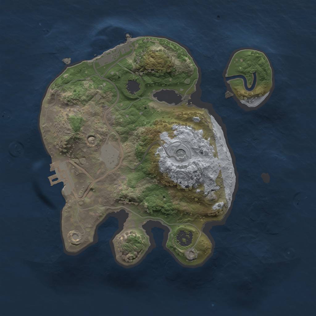 Rust Map: Procedural Map, Size: 2000, Seed: 544696265, 6 Monuments