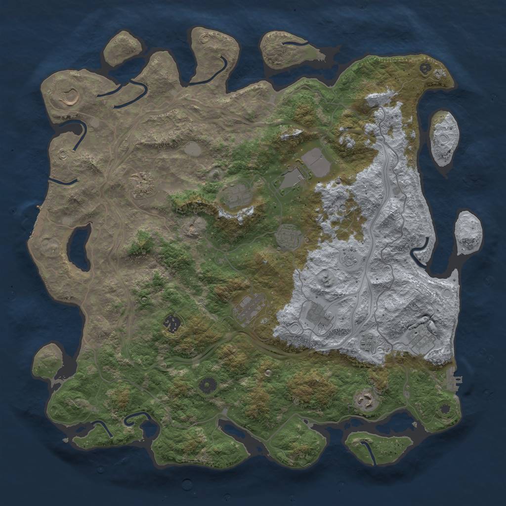 Rust Map: Procedural Map, Size: 4500, Seed: 2372, 20 Monuments
