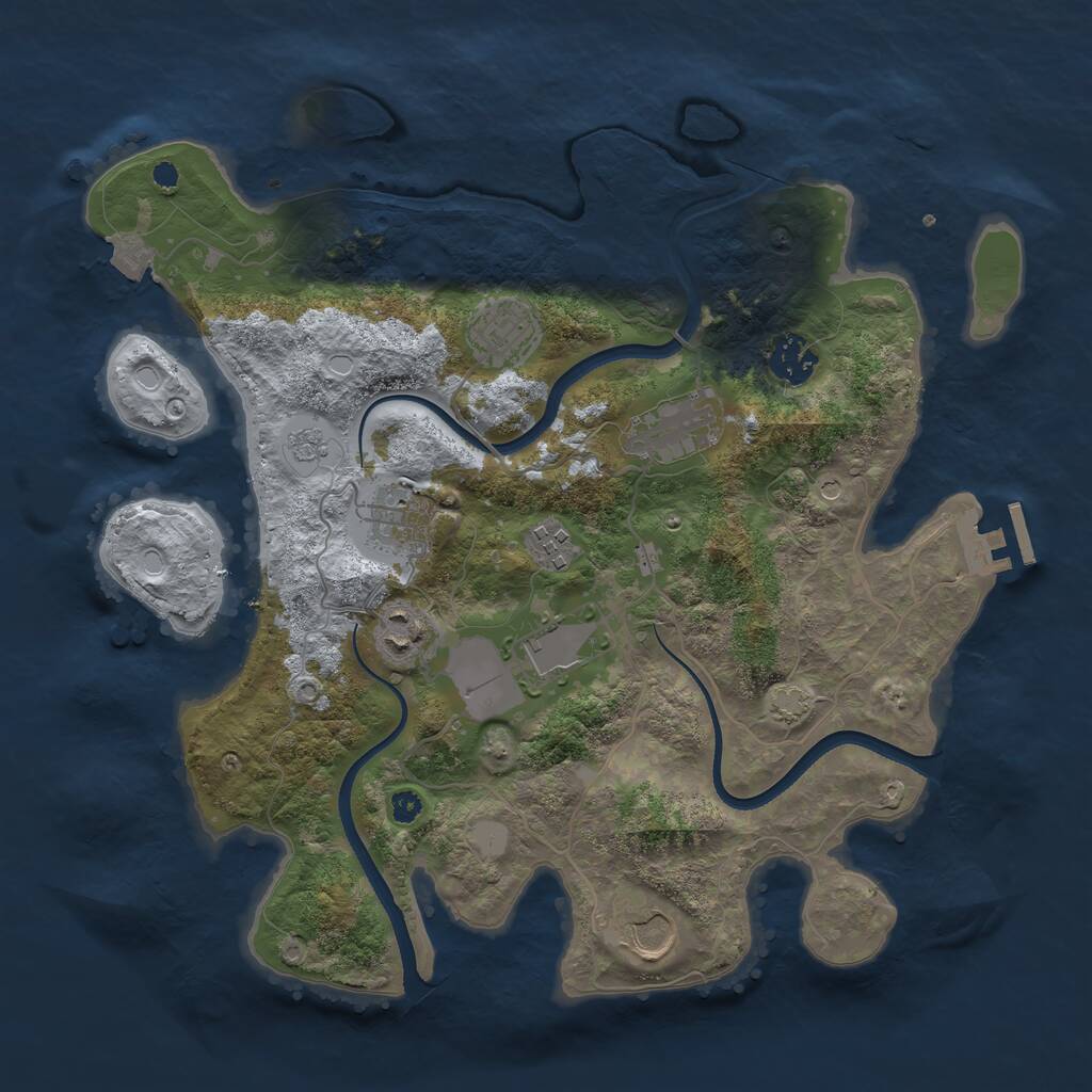 Rust Map: Procedural Map, Size: 3500, Seed: 15096088, 13 Monuments