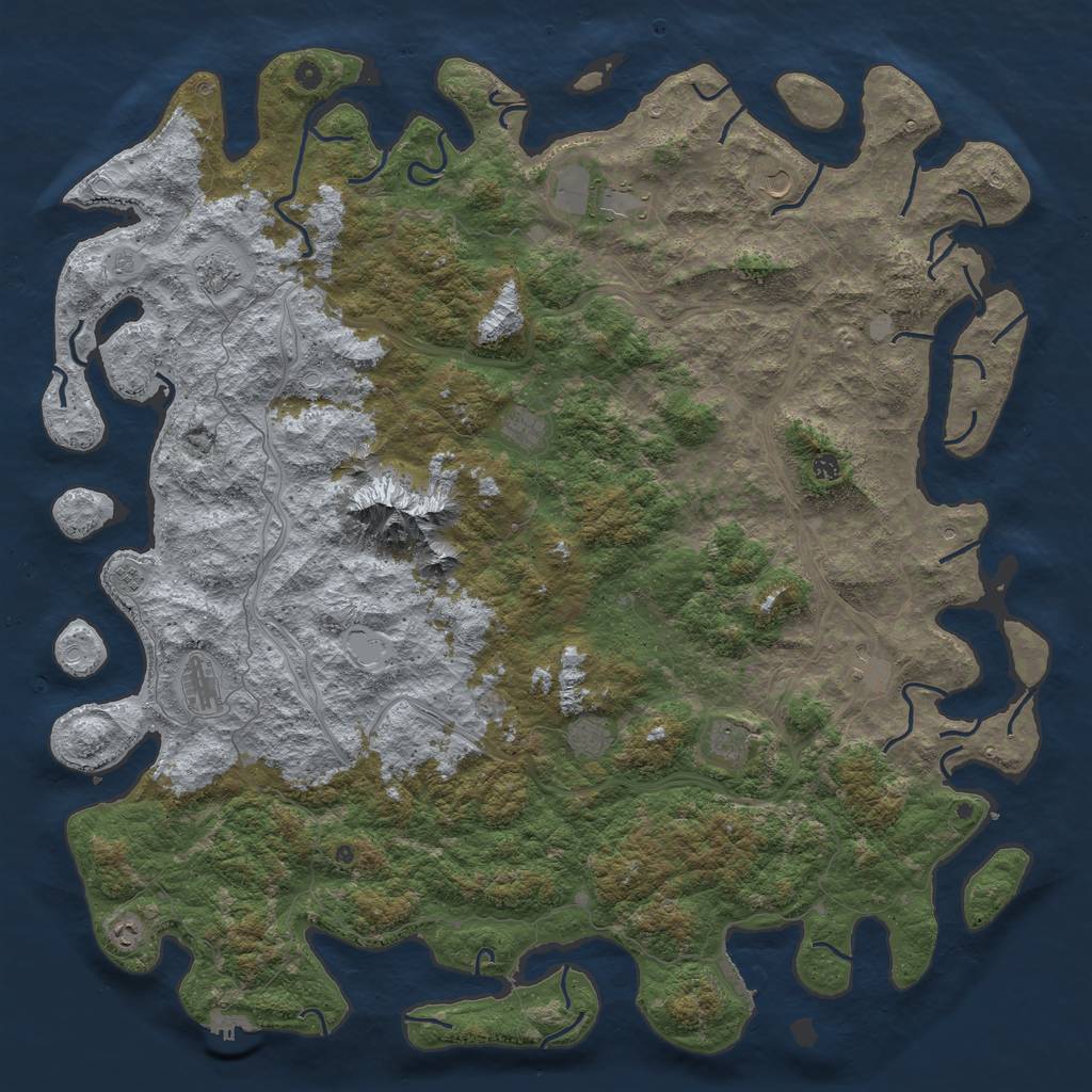 Rust Map: Procedural Map, Size: 6000, Seed: 1172849019, 20 Monuments