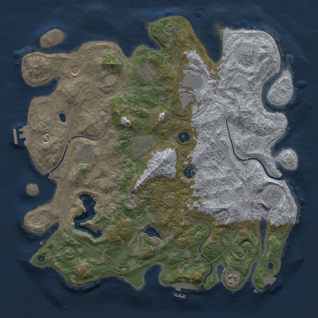 Rust Map: Procedural Map, Size: 4300, Seed: 432855153, 16 Monuments