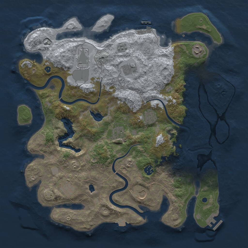Rust Map: Procedural Map, Size: 4000, Seed: 731902079, 15 Monuments