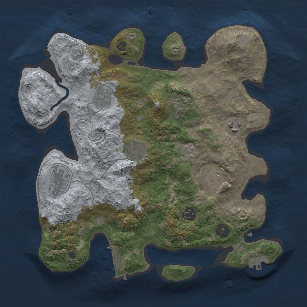 Rust Map: Procedural Map, Size: 3300, Seed: 62890, 17 Monuments