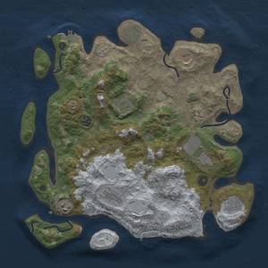 Thumbnail Rust Map: Procedural Map, Size: 3750, Seed: 1765205749, 17 Monuments