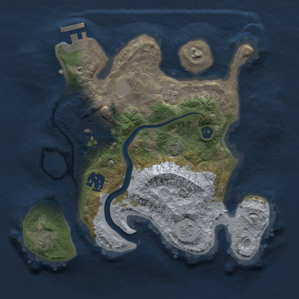 Rust Map: Procedural Map, Size: 2500, Seed: 508111211, 7 Monuments