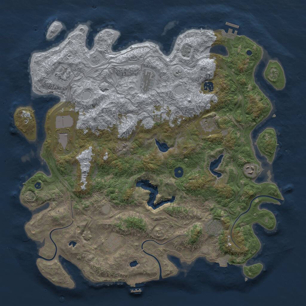 Rust Map: Procedural Map, Size: 4500, Seed: 105620763, 15 Monuments