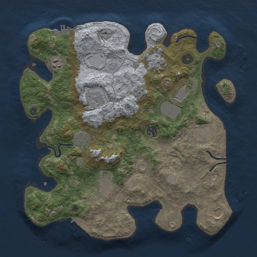 Rust Map: Procedural Map, Size: 3500, Seed: 626016111, 19 Monuments