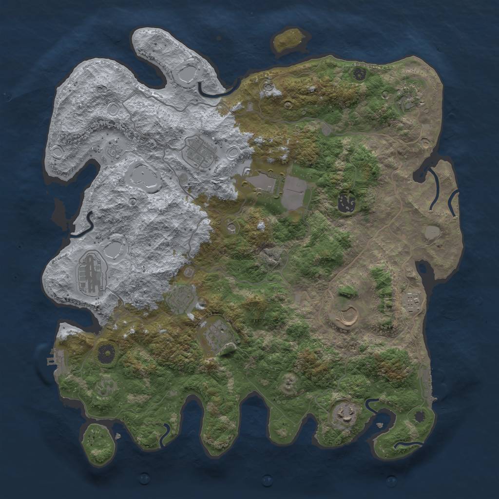 Rust Map: Procedural Map, Size: 4000, Seed: 1061990, 19 Monuments