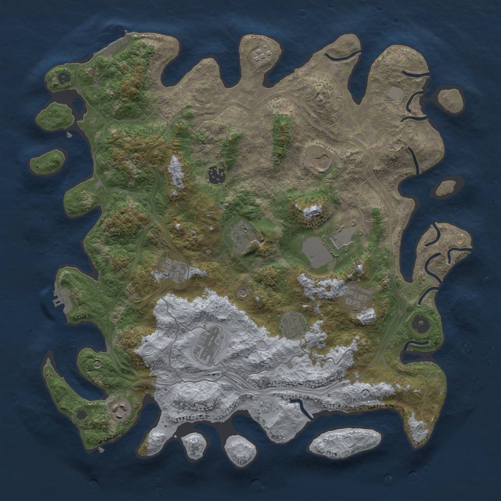 Rust Map: Procedural Map, Size: 4250, Seed: 149493321, 19 Monuments
