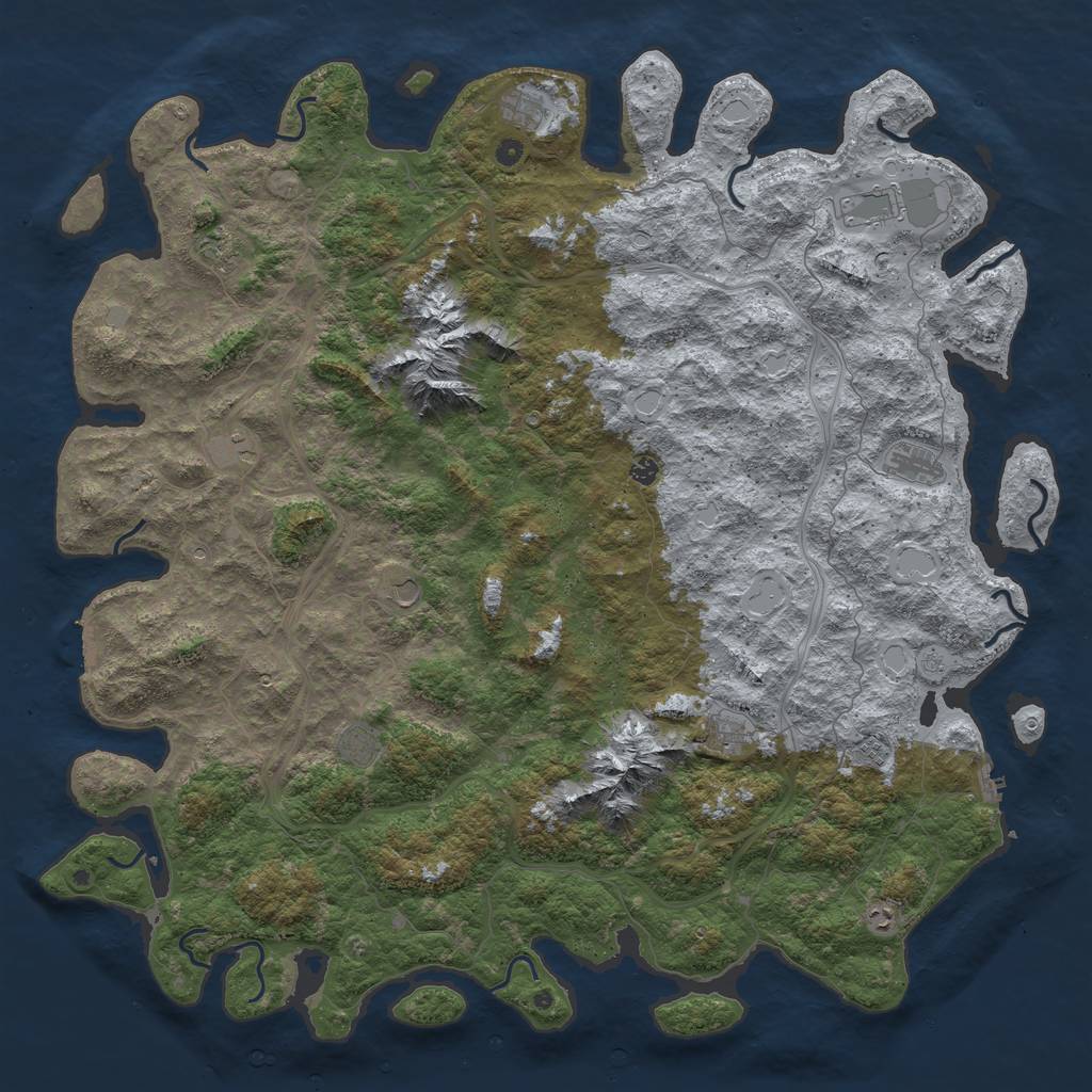 Rust Map: Procedural Map, Size: 6000, Seed: 10888, 18 Monuments