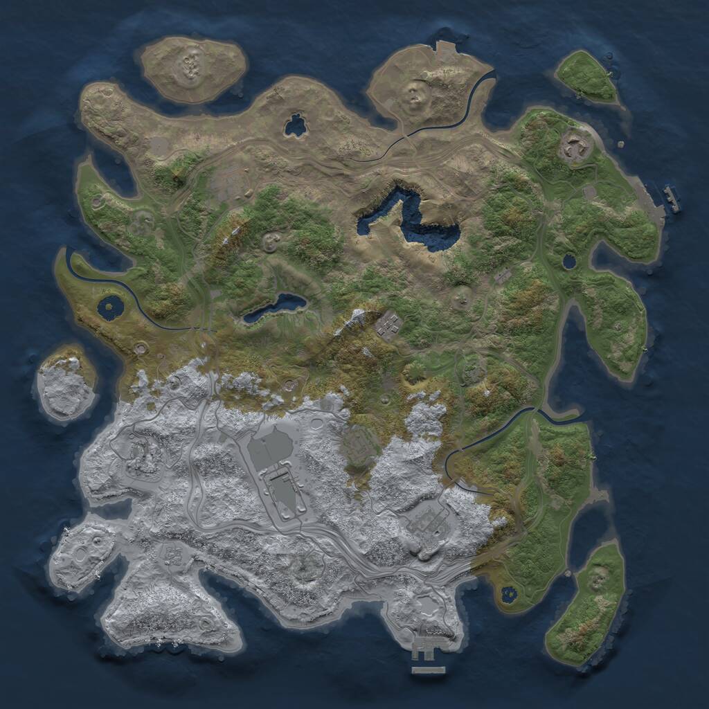 Rust Map: Procedural Map, Size: 4250, Seed: 873492879, 13 Monuments