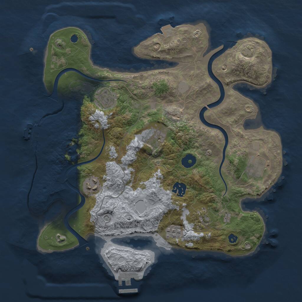Rust Map: Procedural Map, Size: 3250, Seed: 5840, 12 Monuments