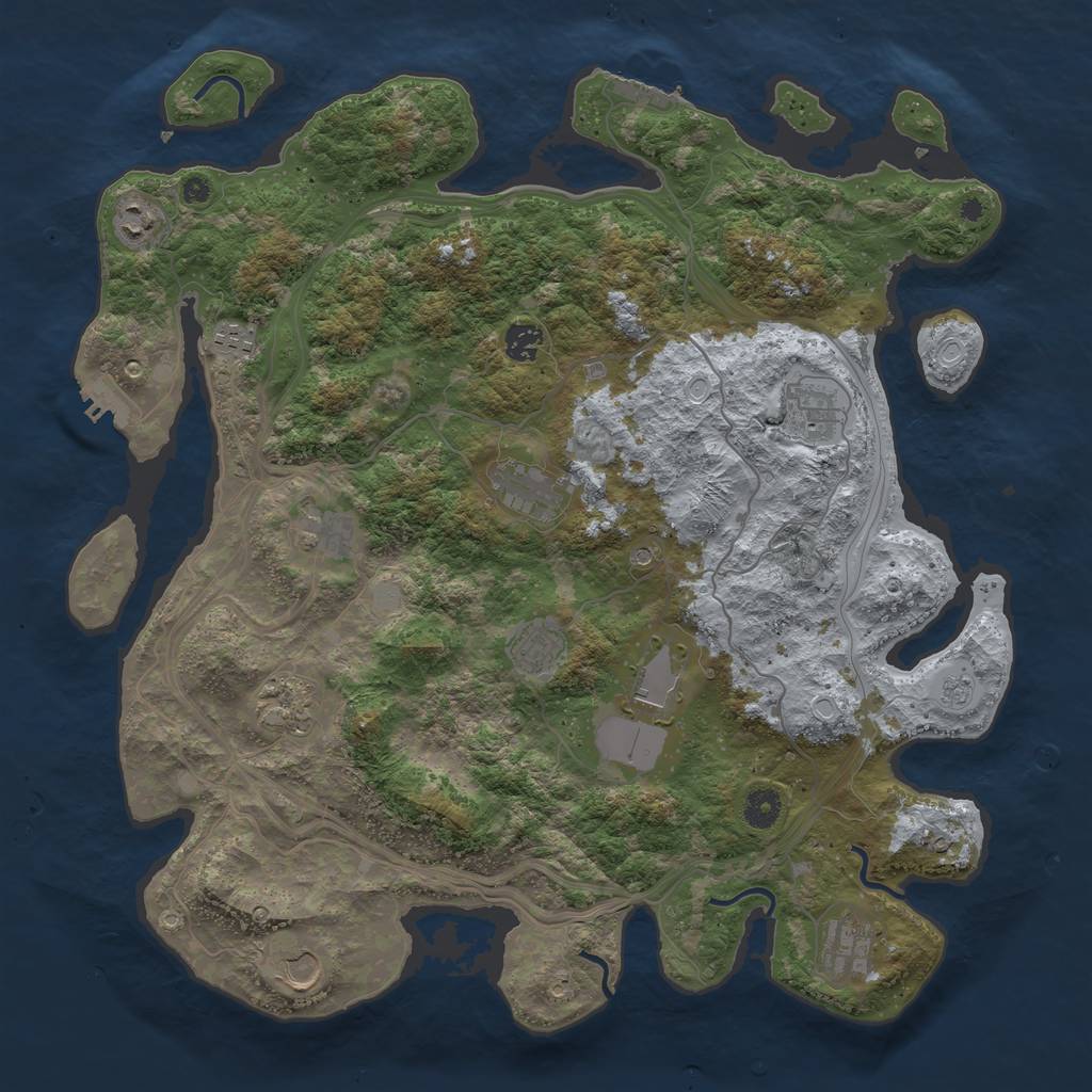 Rust Map: Procedural Map, Size: 4250, Seed: 2123334059, 18 Monuments