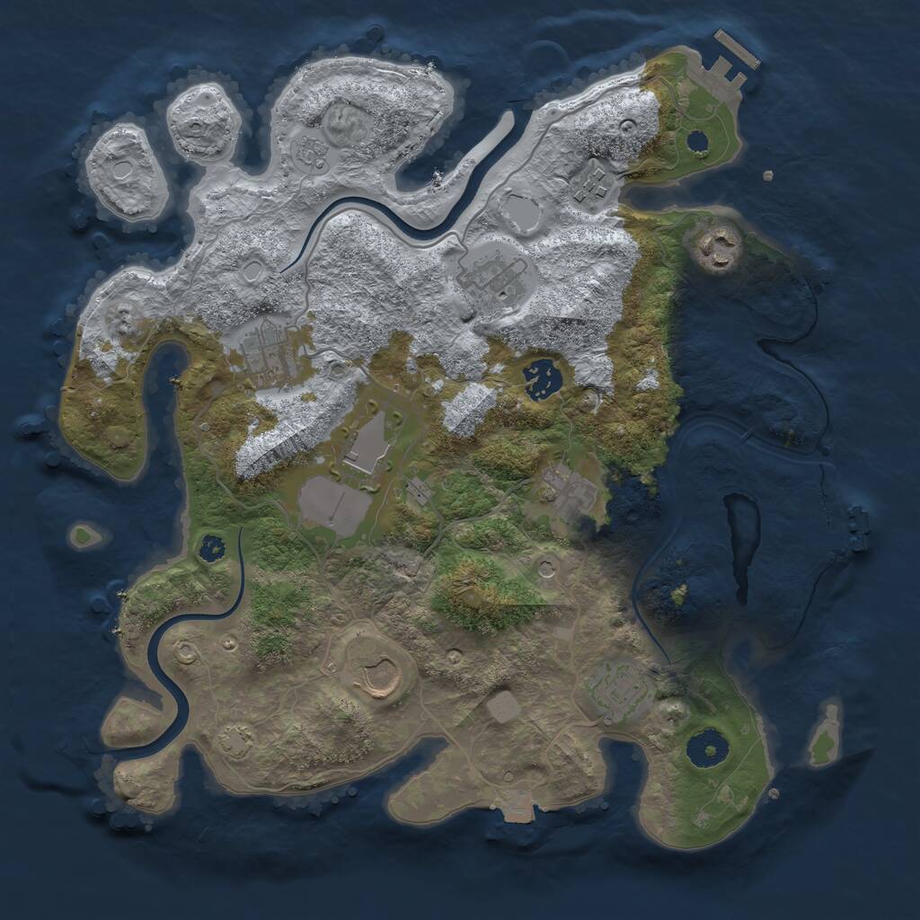 Rust Map: Procedural Map, Size: 3500, Seed: 1752875995, 15 Monuments