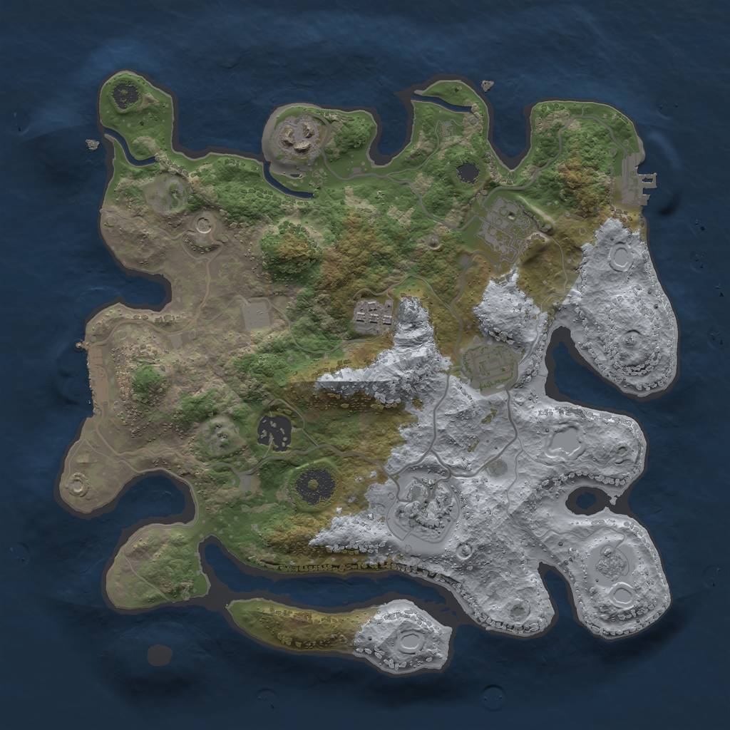 Rust Map: Procedural Map, Size: 3001, Seed: 12366, 15 Monuments
