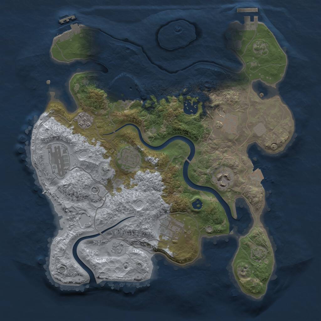 Rust Map: Procedural Map, Size: 3100, Seed: 153866345, 14 Monuments