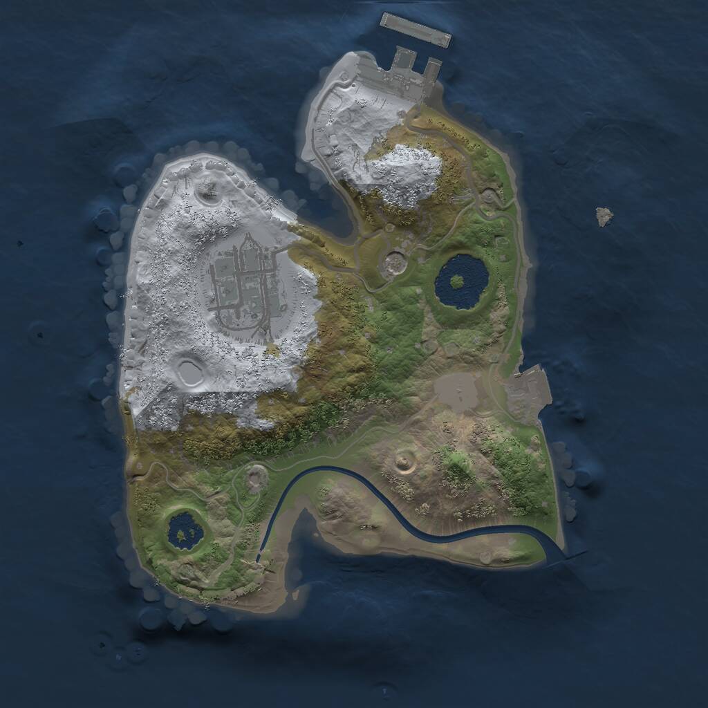Rust Map: Procedural Map, Size: 2000, Seed: 1966751822, 4 Monuments