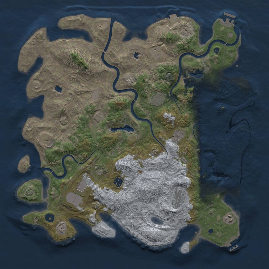 Rust Map: Procedural Map, Size: 4500, Seed: 1944751716, 16 Monuments