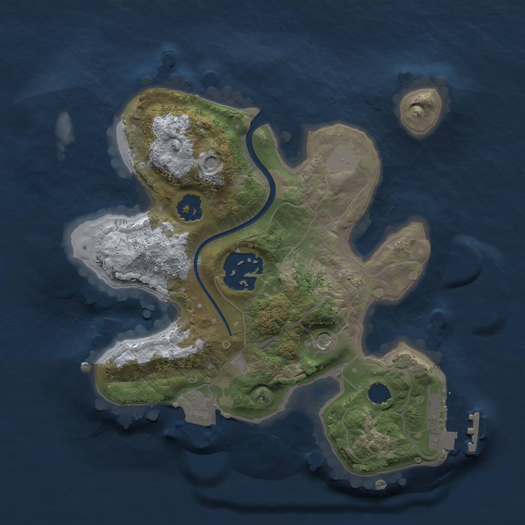 Rust Map: Procedural Map, Size: 2000, Seed: 140, 4 Monuments