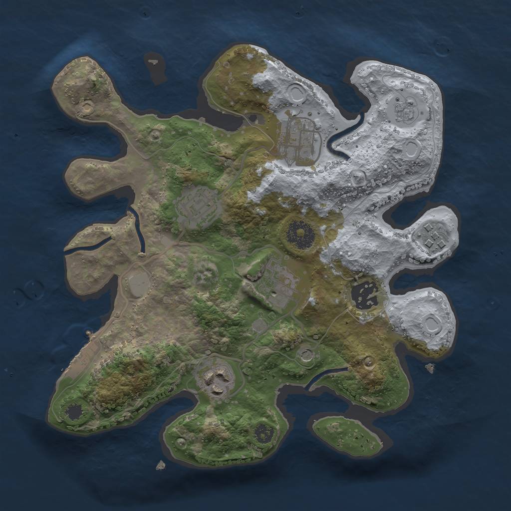 Rust Map: Procedural Map, Size: 2700, Seed: 40000, 14 Monuments
