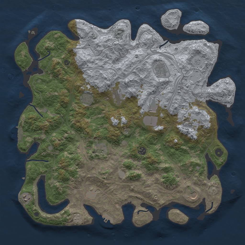 Rust Map: Procedural Map, Size: 4500, Seed: 266478673, 20 Monuments