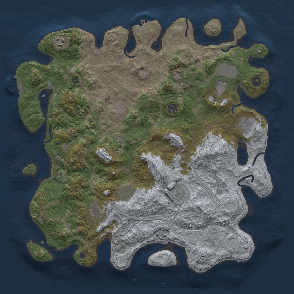 Rust Map: Procedural Map, Size: 4250, Seed: 6209, 19 Monuments