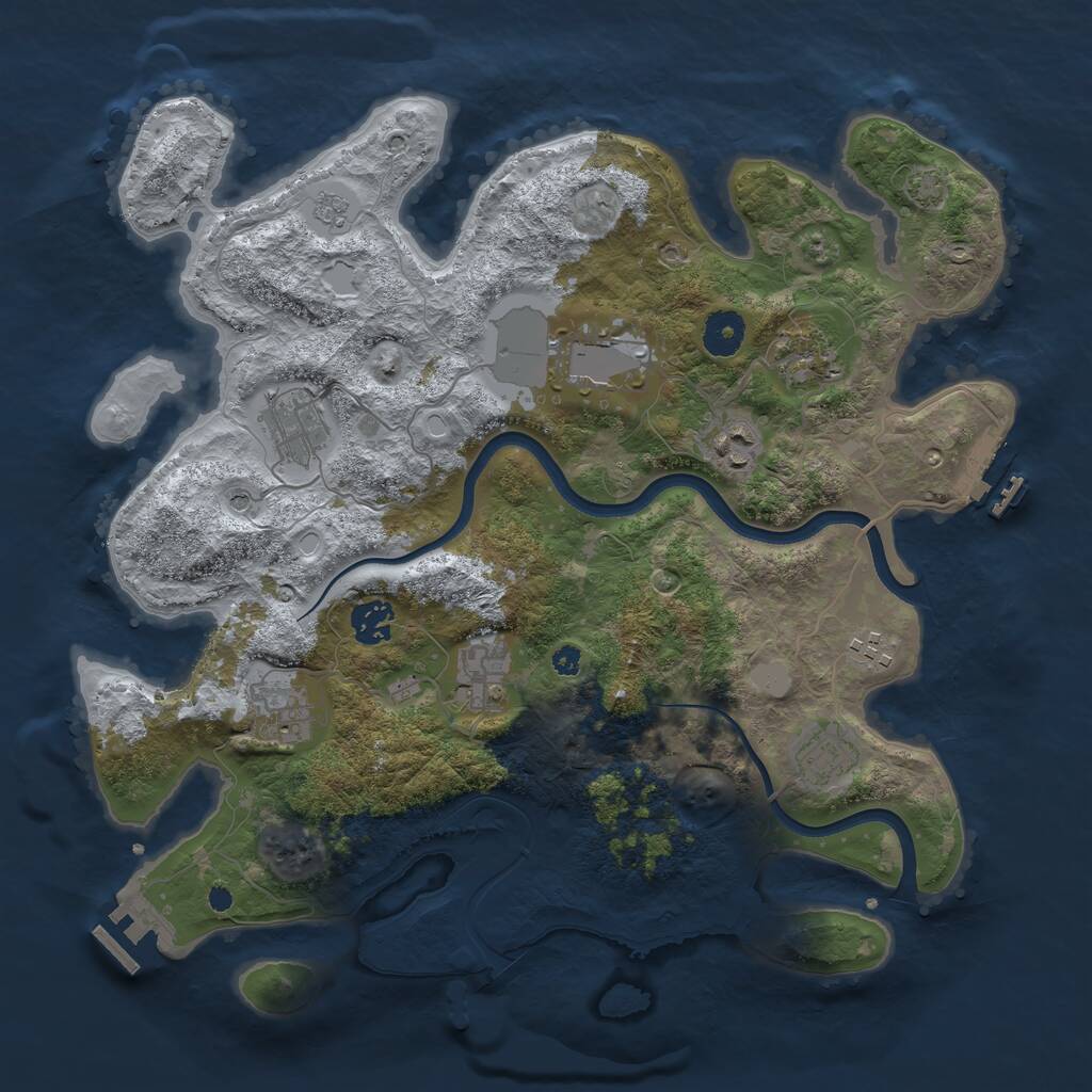 Rust Map: Procedural Map, Size: 3700, Seed: 246947, 15 Monuments