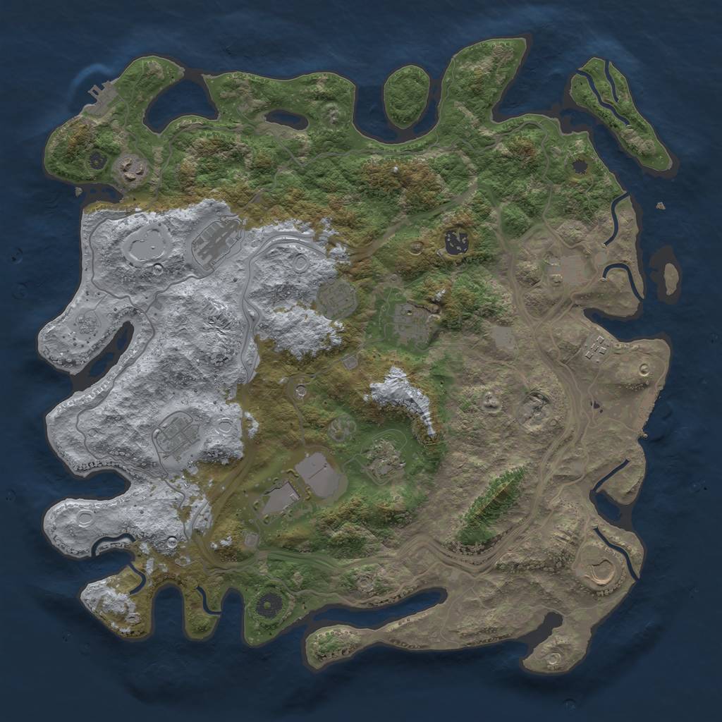Rust Map: Procedural Map, Size: 4250, Seed: 1571359063, 20 Monuments