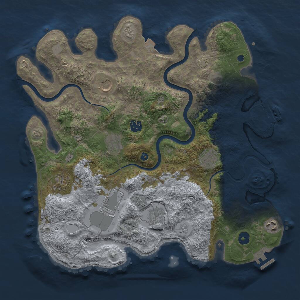 Rust Map: Procedural Map, Size: 3700, Seed: 787032, 15 Monuments