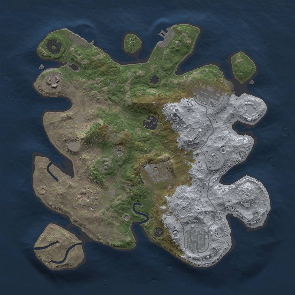 Rust Map: Procedural Map, Size: 3000, Seed: 49218147, 15 Monuments