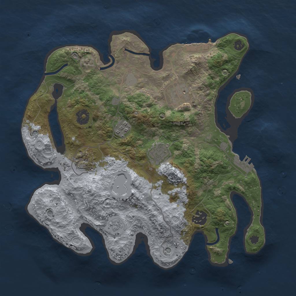 Rust Map: Procedural Map, Size: 3000, Seed: 1538964209, 12 Monuments