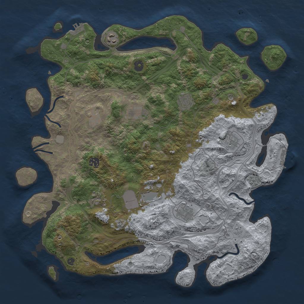 Rust Map: Procedural Map, Size: 4250, Seed: 75640176, 17 Monuments