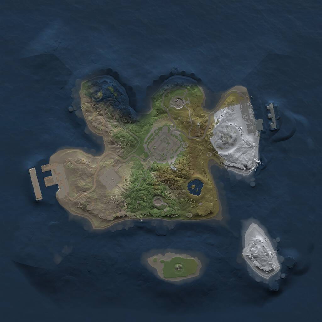 Rust Map: Procedural Map, Size: 2000, Seed: 521372, 5 Monuments