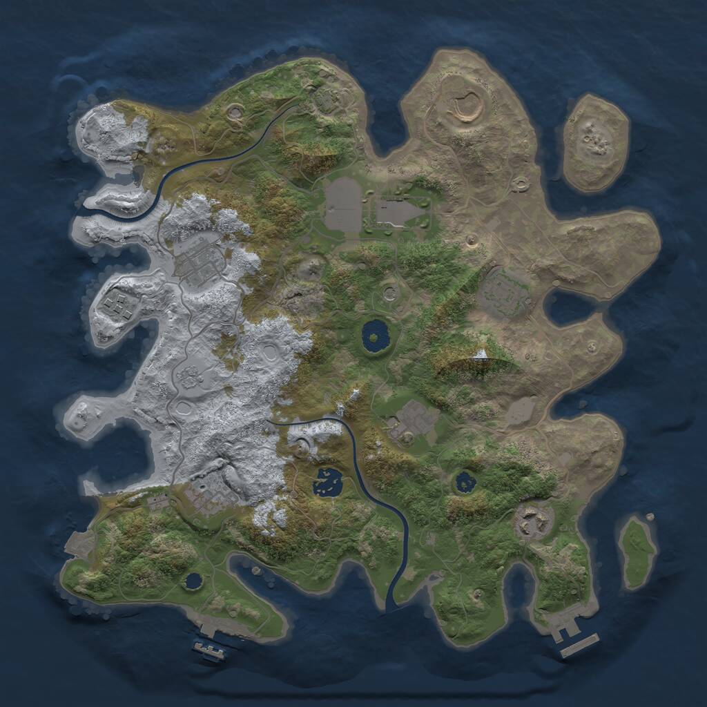 Rust Map: Procedural Map, Size: 3500, Seed: 2548830, 15 Monuments