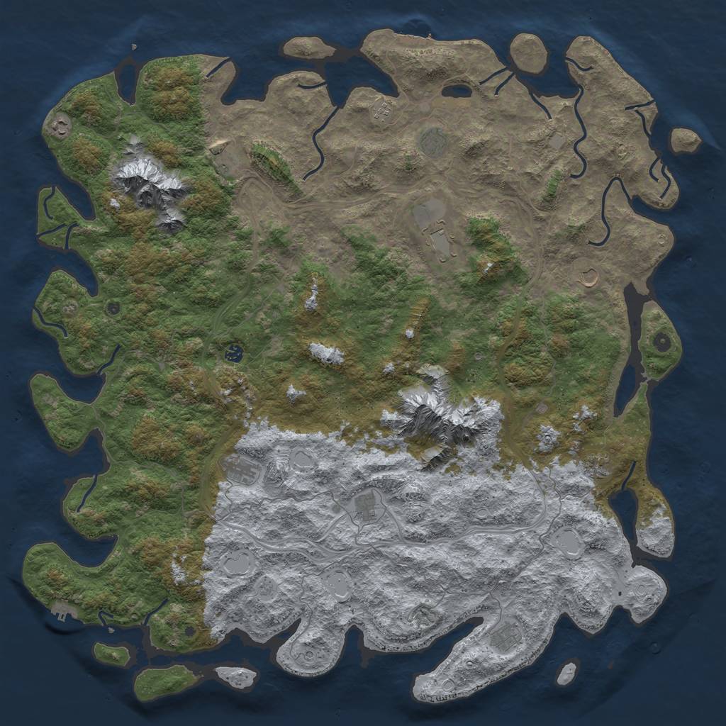 Rust Map: Procedural Map, Size: 6000, Seed: 887766336, 20 Monuments