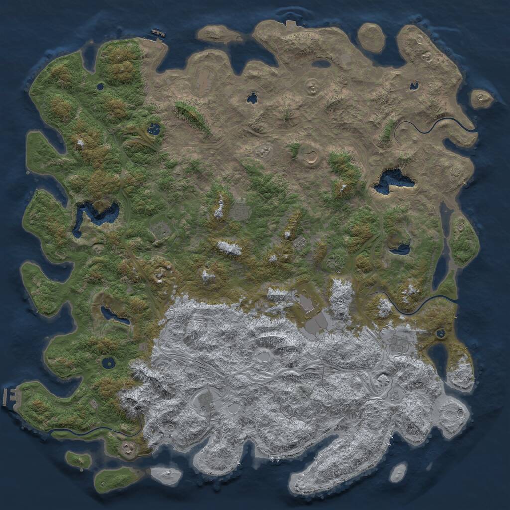 Rust Map: Procedural Map, Size: 6000, Seed: 887766336, 17 Monuments