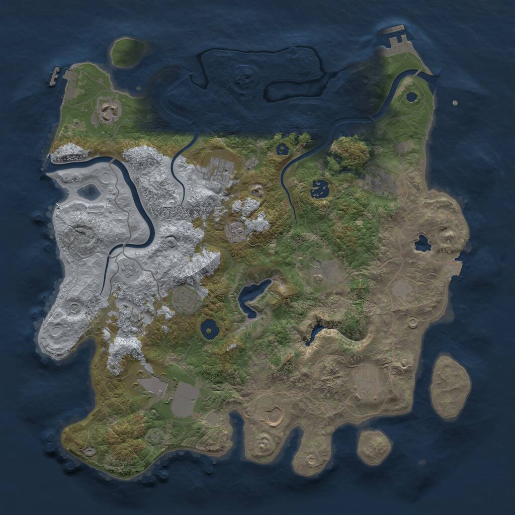 Rust Map: Procedural Map, Size: 4000, Seed: 492, 17 Monuments