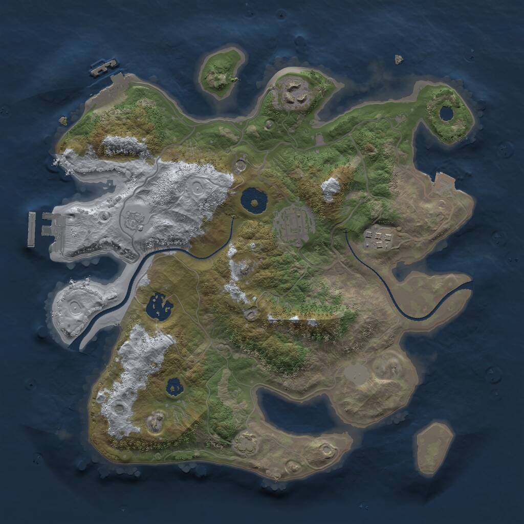 Rust Map: Procedural Map, Size: 3000, Seed: 81402194, 10 Monuments