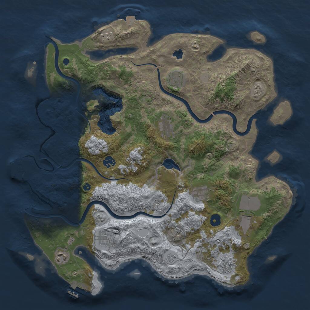 Rust Map: Procedural Map, Size: 4000, Seed: 1483117433, 15 Monuments