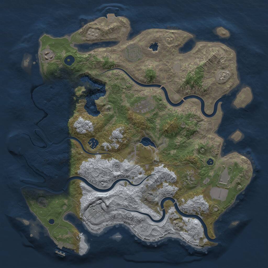 Rust Map: Procedural Map, Size: 4000, Seed: 1483117433, 14 Monuments