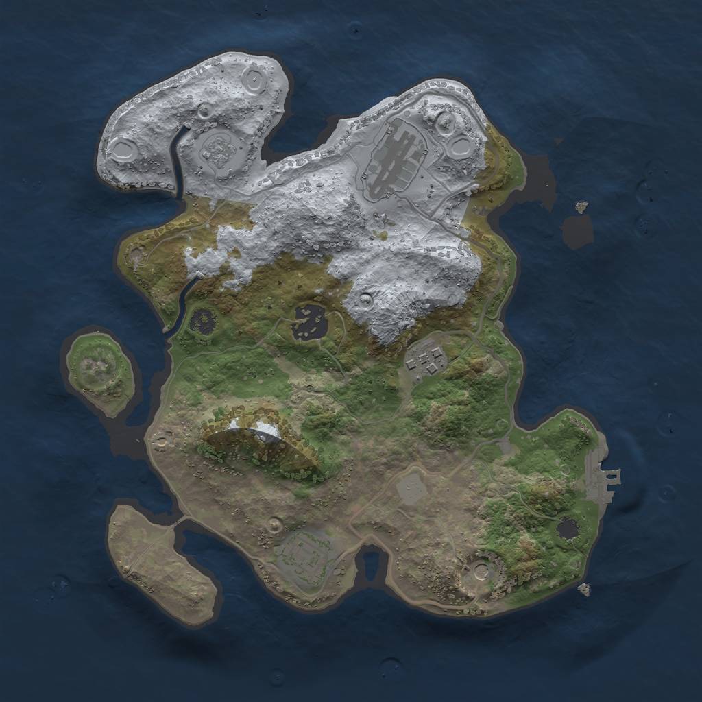 Rust Map: Procedural Map, Size: 2800, Seed: 2095705630, 12 Monuments