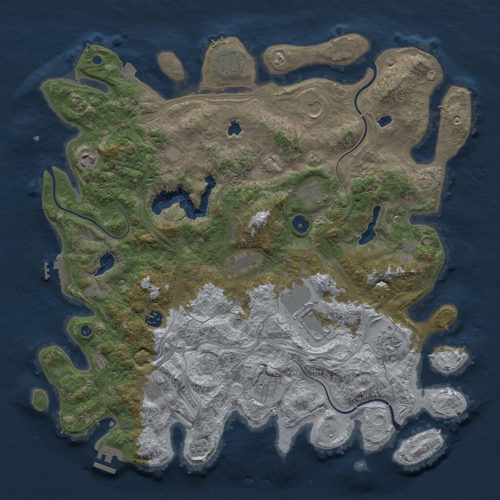 Rust Map: Procedural Map, Size: 4500, Seed: 337641933, 17 Monuments