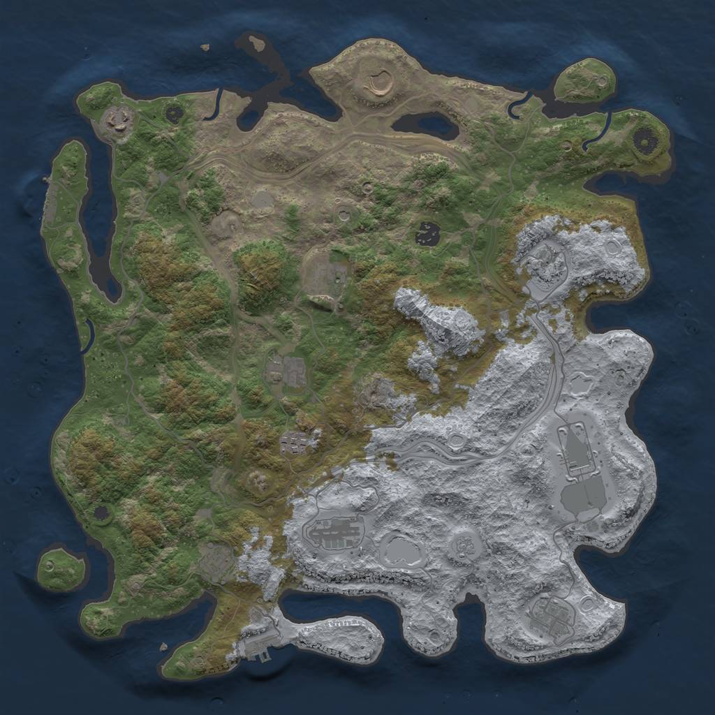 Rust Map: Procedural Map, Size: 4250, Seed: 1438374071, 18 Monuments